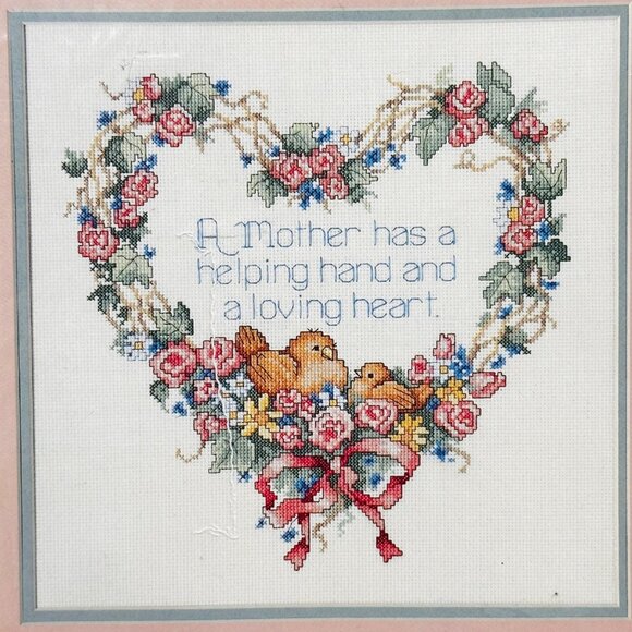 Vintage Sunset Counted Cross Stitch Kit "Mothers Hand & Heart" 12x12 Inch (1990) - Picture 2 of 9